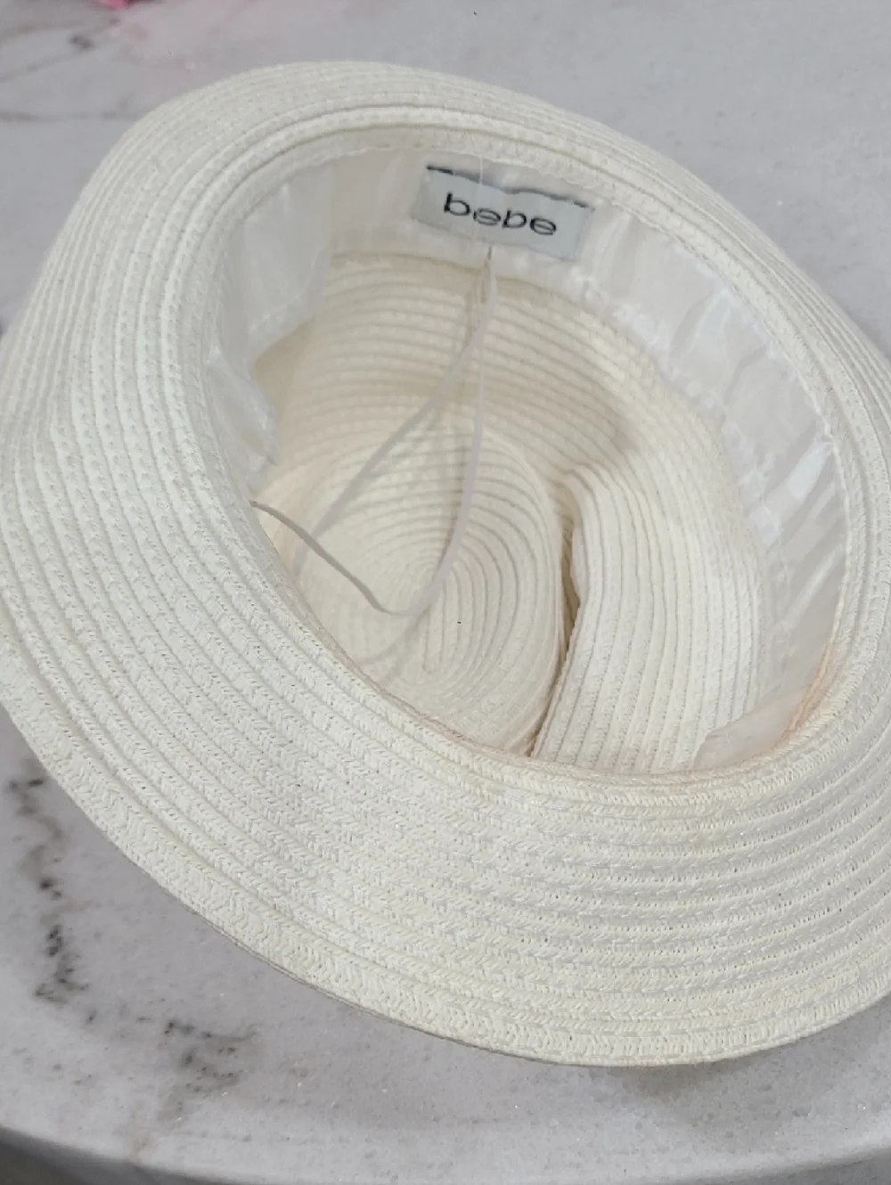 bebe Cream Woven Sun Hat